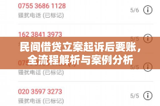 民间借贷立案起诉后要账，全流程解析与案例分析