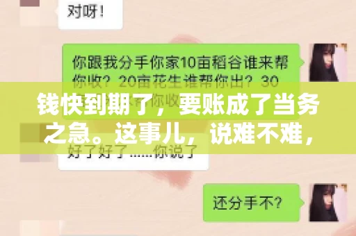 钱快到期了，要账成了当务之急。这事儿，说难不难，说简单也不简单。今天咱们就来聊聊，钱快到期了，怎么才能顺利要回账。